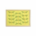 thumbnail image 1 of Dragonfly Wall Art with Frame, Repetitive Nature Themed Pattern of Colorful Winged Insects Print, Printed Fabric Poster for Bathroom Living Room, 35" x 23", Yellow Orange and Green, by Ambesonne, 1 of 2