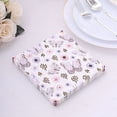thumbnail image 6 of 20 Ivory 13X13 In Cocktail Paper Napkins Lavender Butterfly Design Party Events, 6 of 6