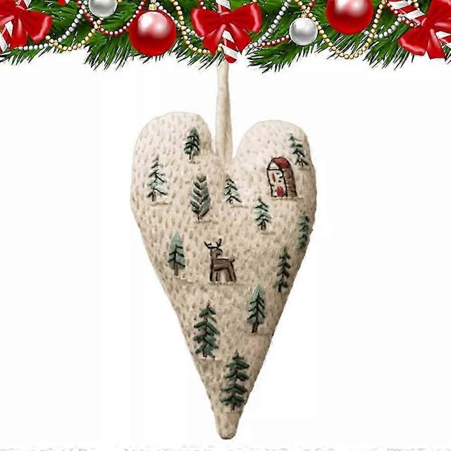 Kit de bordado navideño, kit de adornos navideños, adorno colgante para árbol de Navidad, regalo de Navidad de esquí