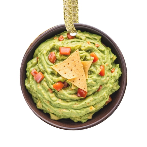 Guacamole Avocado Dip with Tortilla Chips Food Lovers Foodie Novelty Holiday Christmas Ornament Xmas Tree Gift (Flat Design Printed on Ceramic, NOT 3D)