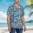 thumbnail image 3 of Fuzoiu Cute Flat Fish Print Hawaiian Shirt for Men, Summer Beach Casual Short Sleeve Button Down Shirts, Men’s Beach Summer Shirts with Pocket,Large, 3 of 7
