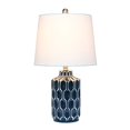 thumbnail image 2 of Lalia Home Moroccan Table Lamp with Fabric White Shade, Blue, 2 of 5