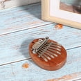 thumbnail image 4 of Piano De Pulgar Kalimba De 8 Teclas Blanco/madera, Piano De Pulgar De 3 Estilos, Exquisito Para Decoración De Bolsos, Reproducción De Música, Niños Principiantes, 4 of 7