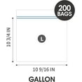 thumbnail image 2 of - Gallon Zip Storage Bags, 200 Count, Double Zipper Seal, Easy Grip Open Tabs, Write-On Space, BPA-Free & Heavy Duty, Microwave Safe, Non-StandUp, 2 of 5