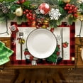 thumbnail image 3 of mubwai Gnome Believe Xmas Balls Christmas Placemats Set of 4, 12x18 Inch Seasonal Black and Red Winter Snowflake Table Mats for Party Kitchen Dining Decoration, 3 of 6