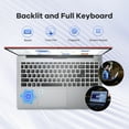 thumbnail image 3 of 15.6 inch FHD Laptop,16GB RAM 1TB SSD 8 cores Intel i5-12450H(Beat AMD R5 5500U,up to 4.4 GHz) Student-Laptop,Computer with Backlit Keyboard Fingerprint 2 Years Warranty,Red, 3 of 7