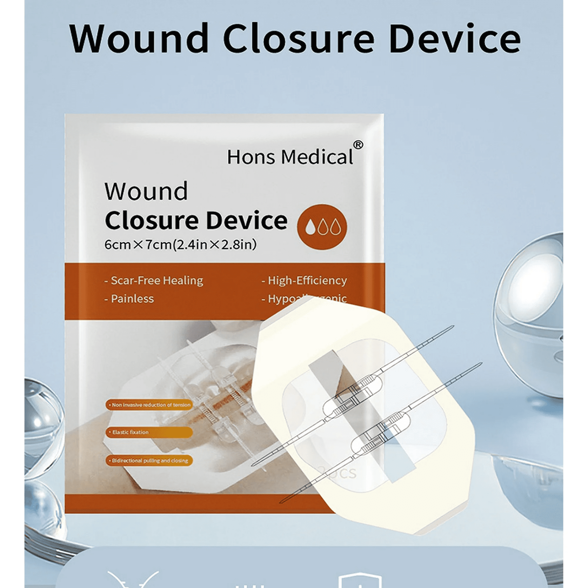 First Aid Advanced Quick Clotting Combat Hemostatic Gauze 3" x 12.5' - Emergency Zip Stitch Wound Closure Strips, Sutures Butterfly Bandaids, Surgical Laceration Repair Without Stiches