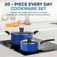 thumbnail image 2 of SereneLife Kitchenware Pots & Pans Basic Kitchen Cookware, Black Non-Stick Coating Inside, Heat Resistant Lacquer (20-Piece Set), One Size, Blue, 2 of 7