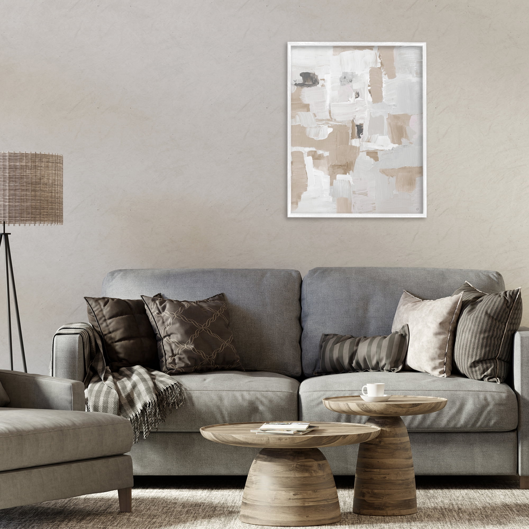 Stupell Industries Beige & White Peace White Framed Giclee Art, design by Lanie Loreth