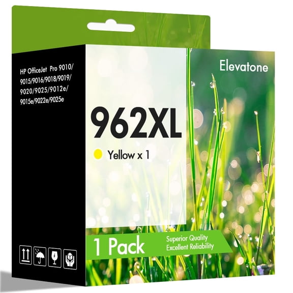 962 962XL Ink Cartridges Compatible for HP 962XL 962 Color Ink for OfficeJet Pro 9015 9020 9018 9025 9010 9018 9019 Printer (1 Pack Yellow)