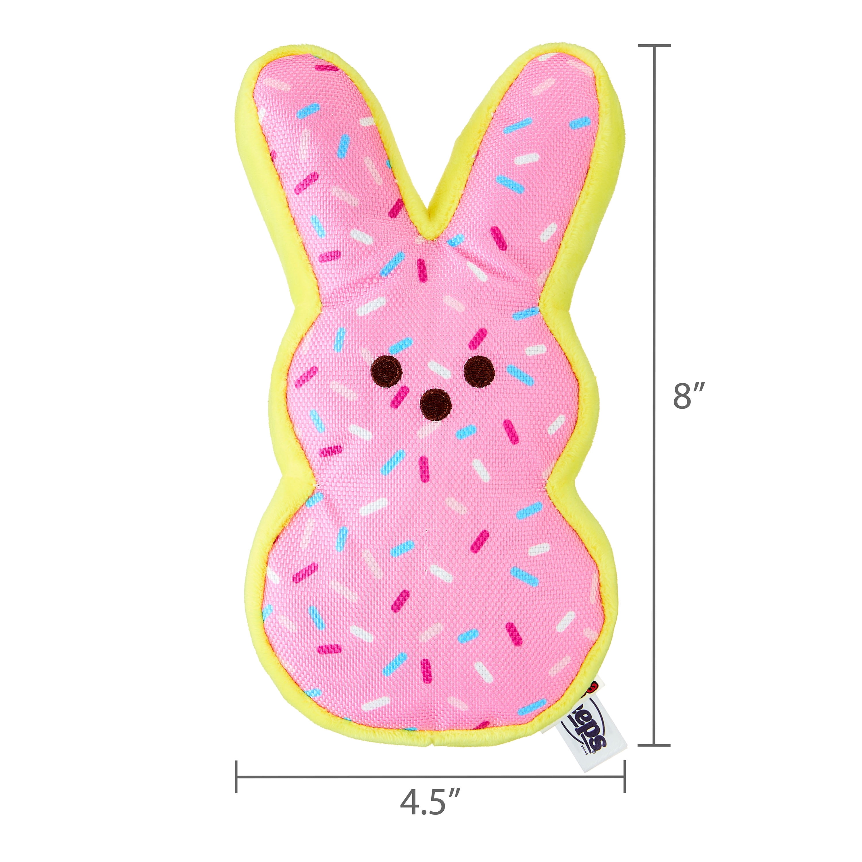 PEEPS® Easter 8 inch Pink Bunny Plush Dog Toy with Squeaker