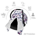 thumbnail image 6 of Yiaed music Skull record mike Print Baby Car Seat Canopy Carrier Cover, Breathable Nursing Cover for Breastfeeding,Multi-Use Infant Carseat Stroller Cover, 6 of 7