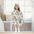 thumbnail image 7 of FORMRS Wearable Blanket Hoodie with Sleeves for Kids Cozy Flannel Sweatshirt, Brown Christmas House, 7 of 7
