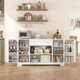 thumbnail image 2 of Homfa 54.3"W Kitchen Storage Cabinet with Adjustable Spice Racks, 4 Door Buffet Sideboard with Large Drawer, Coffee Bar for Dining Room, White, 2 of 7