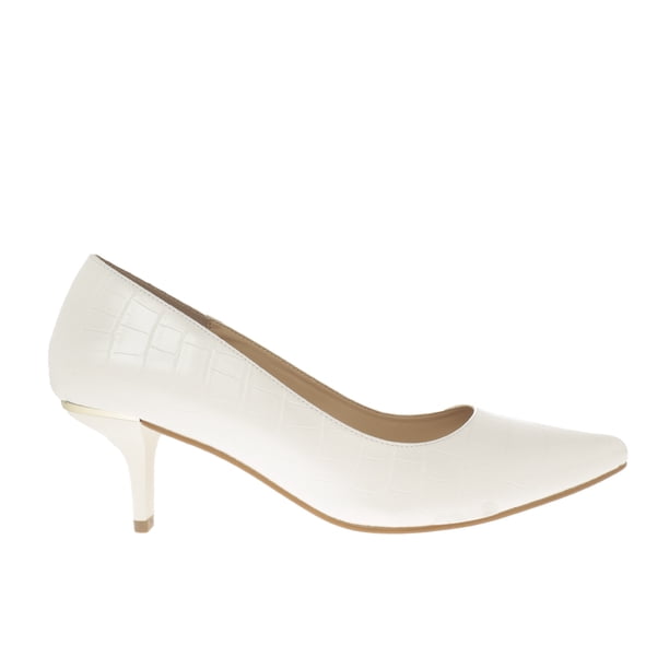 Zapatilla Cameron color blanco croco tacón kitten 26.5 Dorothy Gaynor Zapatilla Cameron color blanco croco tacón kitten 26.5