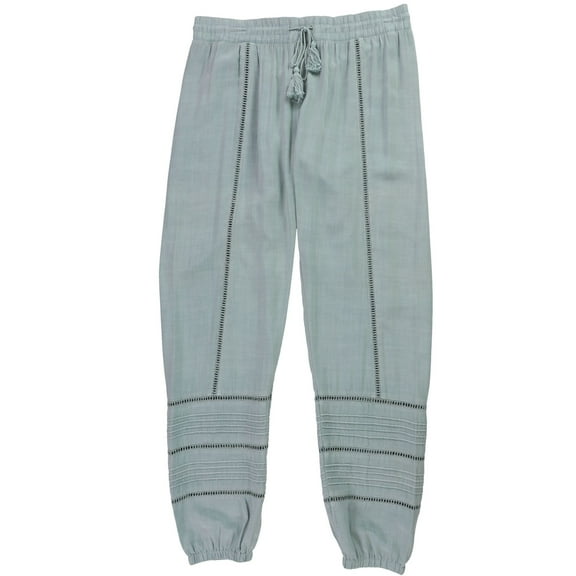 P.J. Salvage Womens Lattice-Detail Pajama Lounge Pants, Green, Small