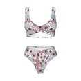 thumbnail image 4 of Rocae Abstract Floral for Bikini Set for Women Two Piece Sexy High Swimsuits Split Crossover Bikini X-Large, 4 of 9