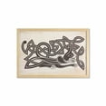 thumbnail image 1 of Celtic Dragon Wall Art with Frame, Long and Tangled Illustration of a Drawing Prehistoric and Symbolic, Printed Fabric Poster for Bathroom Living Room, 35" x 23", Brown and Champagne, by Ambesonne, 1 of 2