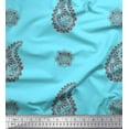 thumbnail image 1 of Soimoi Georgette Viscose Fabric Brown Paisley Print Fabric by The Yard 42 Inch Wide, 1 of 1