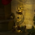 thumbnail image 5 of Alpine Corporation 9" x 8" x 18" Gold Wire Snowman Holiday Decoration with LED Lights, 5 of 12