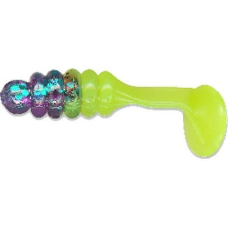 Charlie Brewers Slider 1 in. Crappie Grubs Chartreuse & Junebug