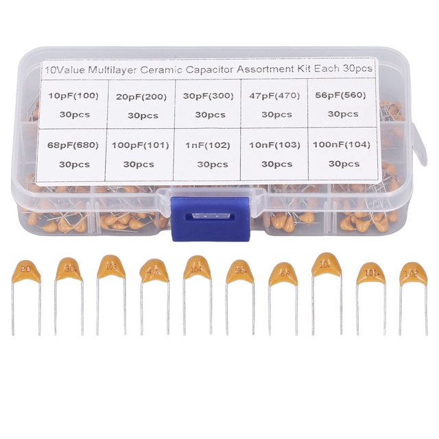 Condensador cerámico monolítico de 300 Uds. Kit surtido de condensadores de Chip cerámico de estabilización de capacitancia 10PF a 100NF