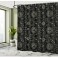 thumbnail image 4 of Ambesonne Astrology Shower Curtain, Engraved Zodiac Symbols, 69"Wx84"L, Dark Grey and Pale Mustard, 4 of 4