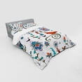 thumbnail image 3 of Ambesonne Ethnic Bedding Set 3 Pcs, Colorful Swirls Birds Motif, Twin, White and Multicolor, 3 of 3