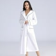 thumbnail image 2 of fheaev Robes For Women Classic Unisex Premium Cotton Warm Night Gown Bathrobe Luxury Soft Thick And Fleece Plush Long Terry Cloth Household Sashes Pokets Clothes Bathrobe Long Pajamas, 2 of 5