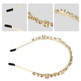 thumbnail image 3 of 1 Uds. Diademas anudadas para mujer, accesorios para el cabello con bandas finas de diamantes de imitación a la moda, champán, 3 of 7