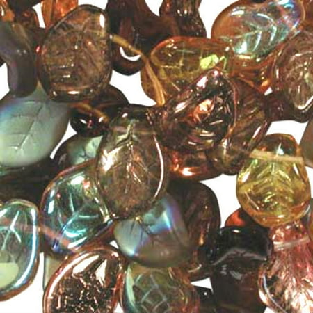 - UnCommon Artistry Czech Glass 7x12mm Leaf Bead Mix, Wheatberry Mix (50)