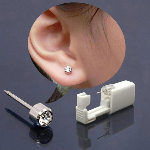 Ear Piercing Gun Disposable Self Ear Piercing Gun Kit With 4mm Earring Studs