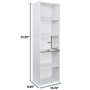 5 Tier Modern Bookshelf Bookcase Storage Display Rack Wood for Home and Office