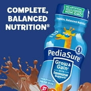 PediaSure Grow & Gain with Immune Support, 7g Protein, Chocolate, 8-fl-oz Bottle, Pack of 16