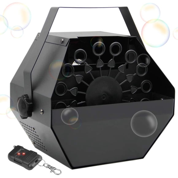 Atdawn Máquina De Burbujas Portátil De Metal Fabricante De Burbujas Automático Profesional Con Alto Rendimiento Para Uso En Exteriores/Interiores Control Remoto Inalámbrico (Negro)
