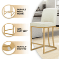 thumbnail image 4 of MoNiBloom PU Leather Counter Bar Stools with Back set of 2, Metal Frame Armless Chairs , for Dining, Kitchen, White Cream, 4 of 8