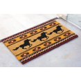 thumbnail image 1 of Tapis de Sol en Fibre de Coco Motifs Sud-Ouest Chevaux en Course 29"X17 Pouces, 1 of 4
