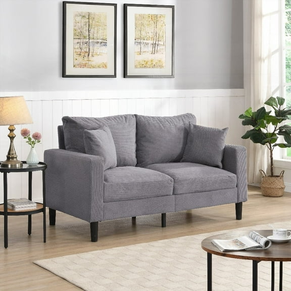 57" High Resilience Loveseat Sofa, Wooden Frame | Small Space Saving & Comfortable