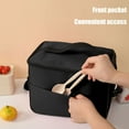 thumbnail image 5 of Large Capacity Insulated Lunch Bag, Thermal Food Tote, Thick Aluminum Foil Lining, Portable Cooler Box for Outdoor Camping, Picnic, and Work, Black, by FAJHHA, 5 of 8