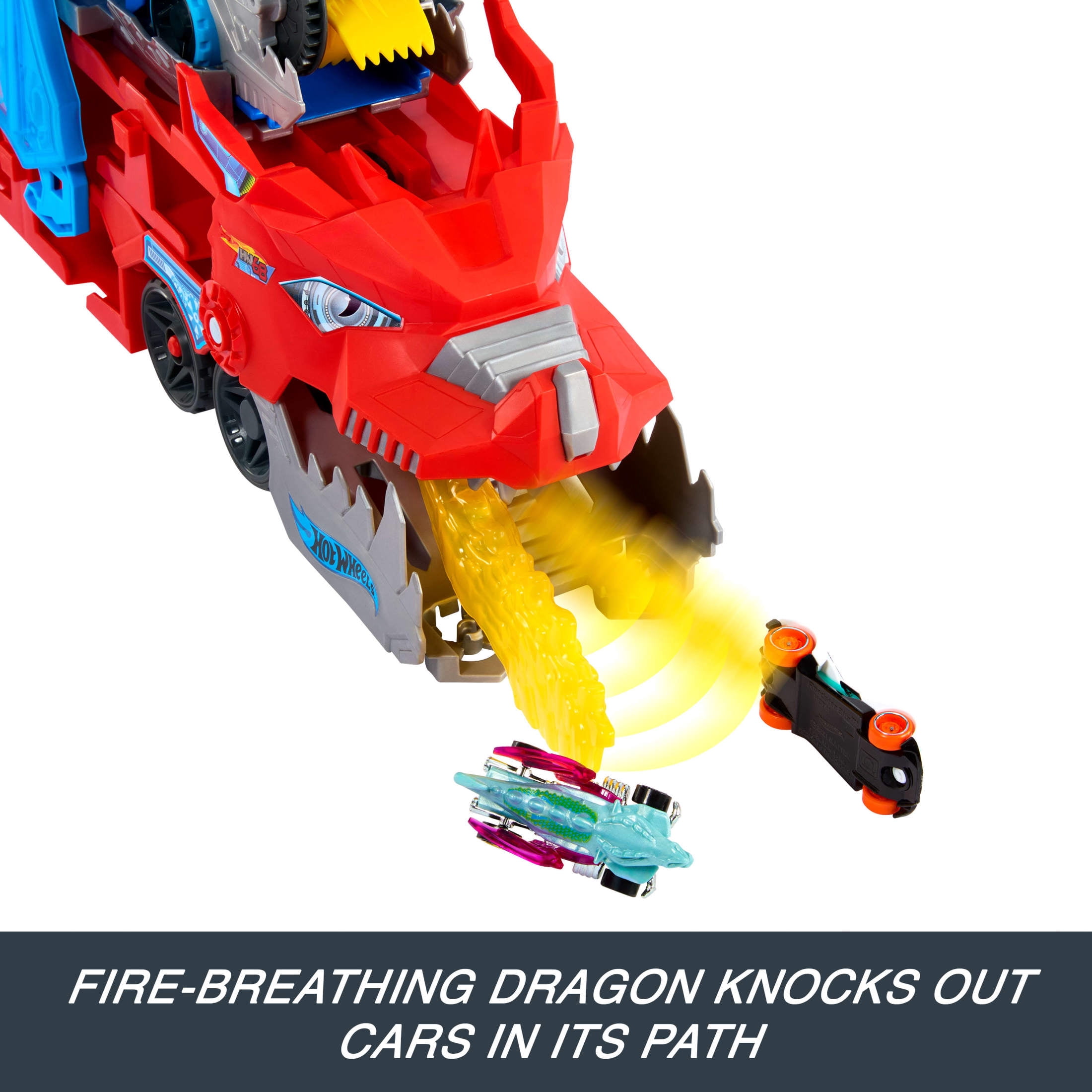 Hot Wheels City Hot Wheels Ultimate Dual Dragon Transporter & 2 1:64 Scale Toy Cars