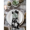 thumbnail image 2 of Black Rose Cloth Napkins Set of 6 Reusable Dinner Napkins, Vintage Pastoral Botanical Floral Leaves Vines Cocktail Napkin Washable Table Napkins for Wedding/Holiday Party/Baby Shower 20"x20", 2 of 7