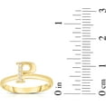 thumbnail image 4 of Floreo 10k Yellow Gold Letter A-Z Small Block Alphabet Character CZ Initial Ring, 4 of 5