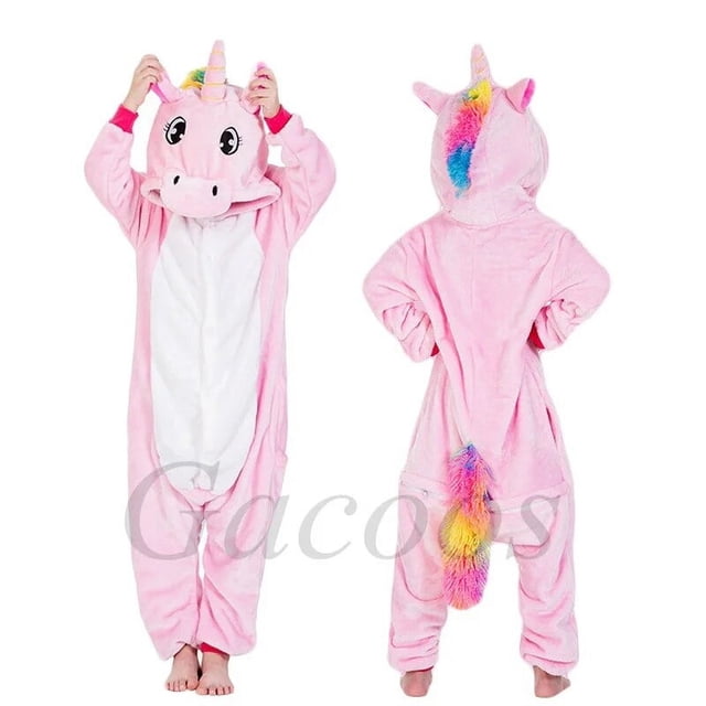 Pijama Kigurumi para niñas y niños, pijamas navideños de animales para niños de 4, 6, 8, 10 y 12 años, ropa de dormir de invierno para niños, disfraz de gato unicornio