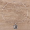 thumbnail image 2 of NOVICA Sterling silver pendant necklace, 'Pious Om', 2 of 6