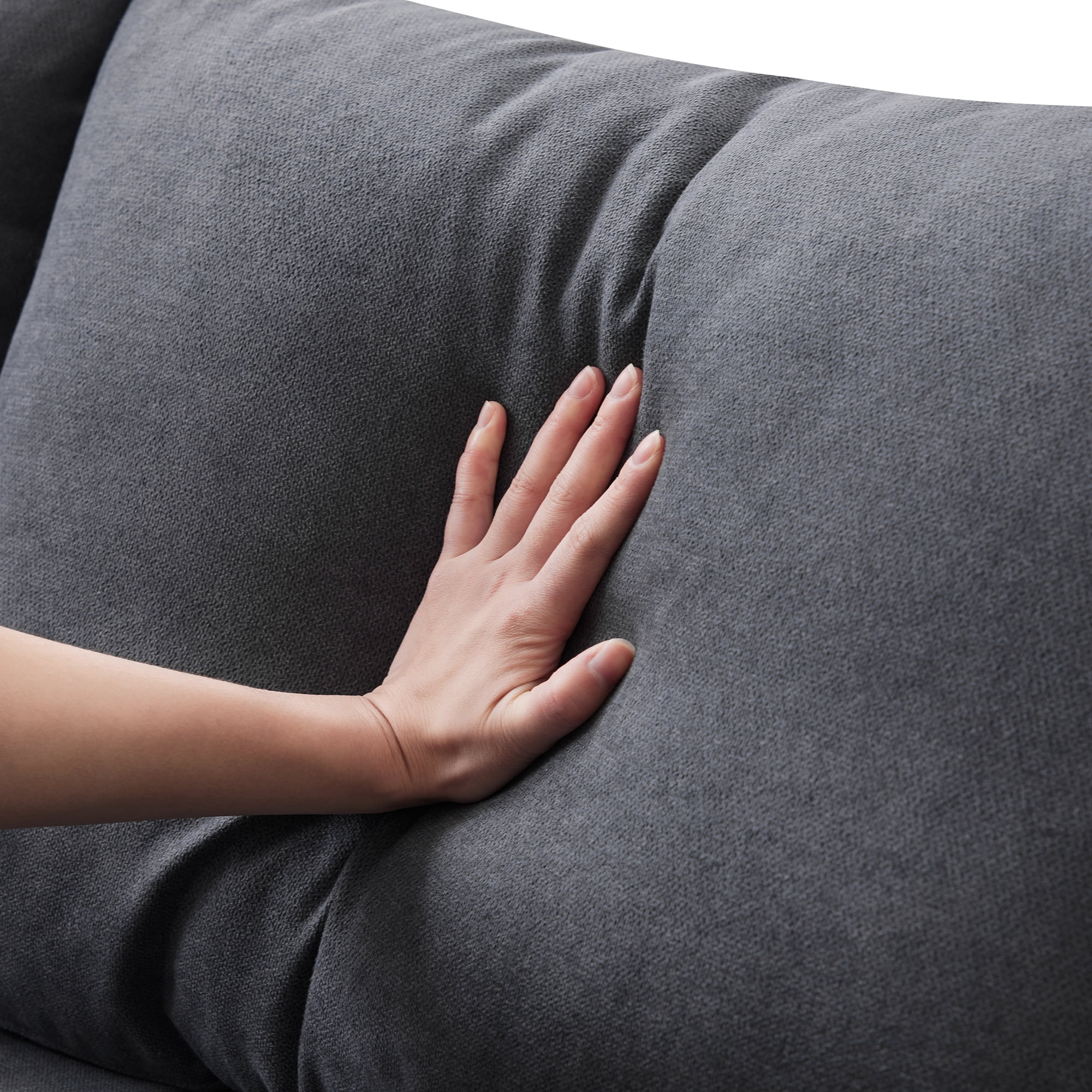 MAYEERTY 90x80" Modern Modular Sectional Sofa - Deep Seat Vertical Stripes 5-Seat Couch with Ottoman/Pillows, L-Shaped for Living Room/Apartment, 3 Colors