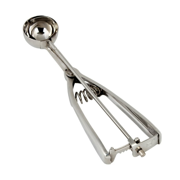 Excellante 0.38 oz stainless steel ambidextrous scoops, 1.5" diameter, comes in each