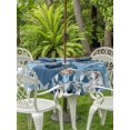 thumbnail image 2 of Outdoor Tablecloth with Umbrella Hole and Zipper, Blue Ombre Gnomes Christmas Round Table Cloth 54 Inch Waterproof Tablecloth, Xmas Balls Tree Snowflake Retro Picnic Table Cover for Patio Camping, 2 of 7