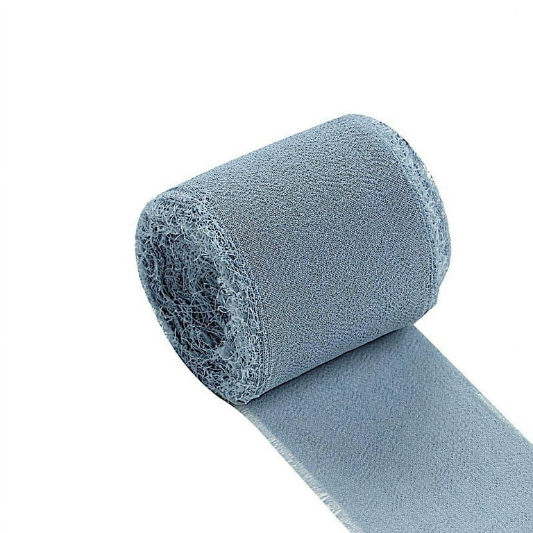 4” x 5 Yard Blue Splash W/ Fused Tissue Back Ribbon - Decorator's