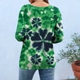 thumbnail image 4 of St. Patrick's Day T-Shirt for Women Shamrock Graphic Print Crewneck 3/4 Sleeve Festive Holiday Party Top Casual Relaxed Fit Clothes, 4 of 6