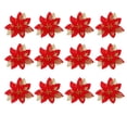 thumbnail image 5 of Tnobhg 12Pcs Glitter Christmas Flowers DIY Ornaments Hollow Plastic Florals for Xmas Tree Decorations Party, 5 of 8